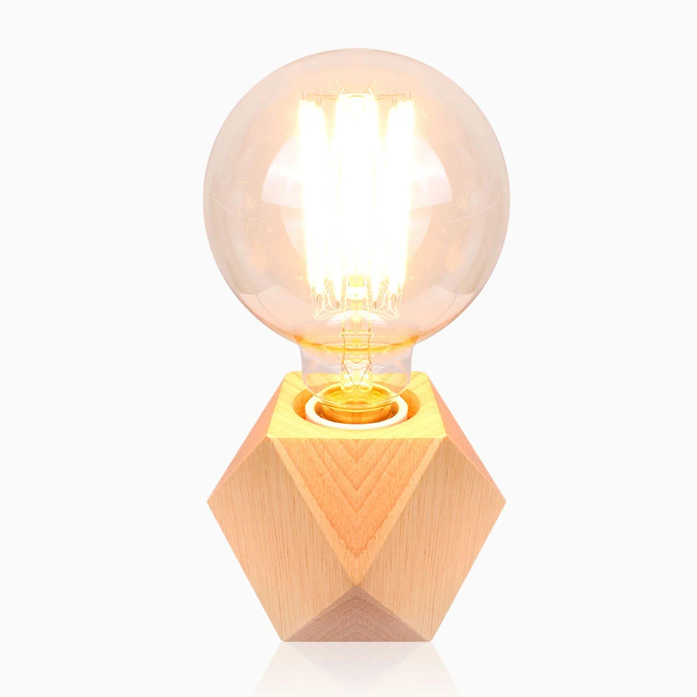 

Nordic LED Dimmable Desk Lamp Simple Creative Mini Reading Table Light With Button/Dimmer Switch Bulb Wooden Base E27 85-260V
