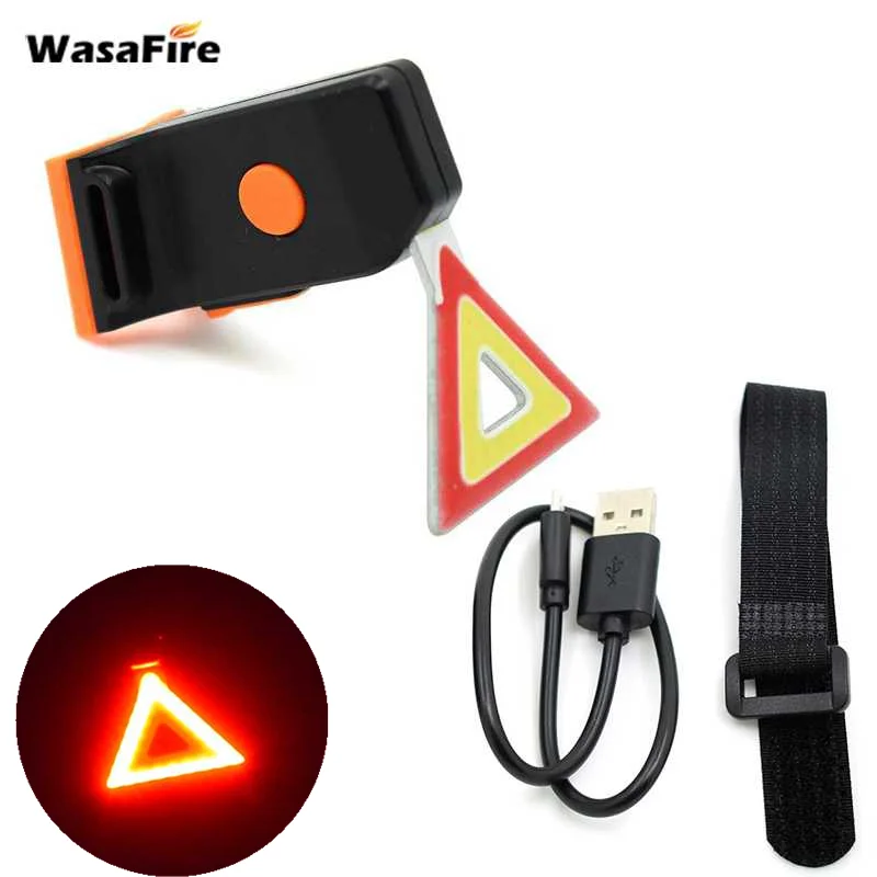 WasaFire треугольный светодиодный задний фонарь для велосипеда зарядка через USB