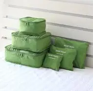 Green 6 шт./компл. Чемодан упаковка Органайзер Комплект Высокое качество Путешествия сетки в мешке Чемодан Органайзер косметическая упаковка, сумка-Органайзер - Цвет: Green