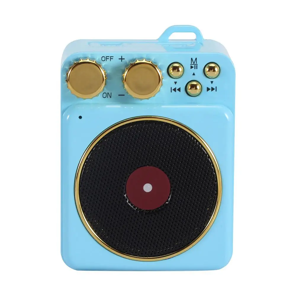 Bluetooth Speakers Mini Retro Phonograph Sound FM TF Card Wireless Bluetooth Speaker Portable  Green Black Red Blue