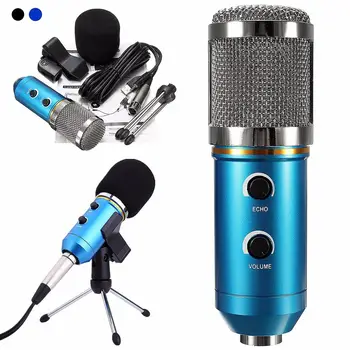 

Wired Microphones USB Condenser Sound Recording Mic with Stand for Chatting Singing Karaoke Laptop Adjustable Reverberation