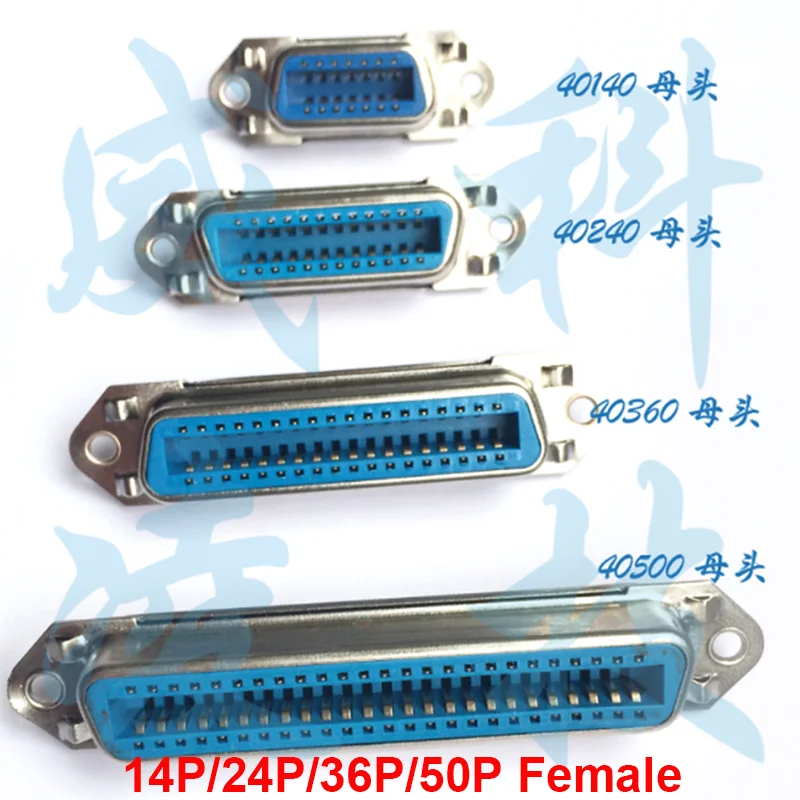 57 Series Centronics Connector Male Female CN-14P24P36P/50P 180 Degree Straight Pin PCB Mount Type Printer Port 1pcs