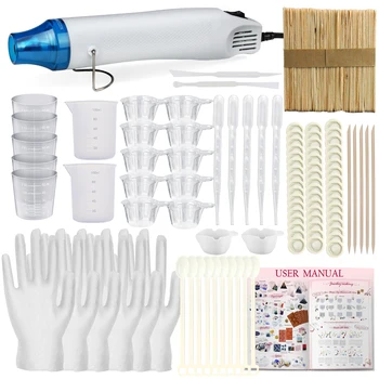 

146pcs Resin Casting Set Heat Gun 300 Watt Remove Air Bubble Make Shrink Plastic Jewelry