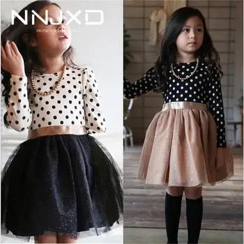 

Baby Girl Long Sleeve Polka Dot Dress Girls Autumn Winter 2020 Princess Teenage Casual Wear School Kids Girls Party Tutu Dresses