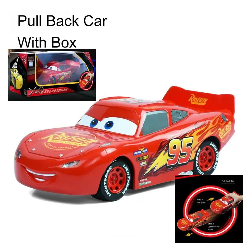 red pullback withbox 1 шт., оригинальные автомобили disney Pixar, Микки, Минни Маус, высокое качество, пластиковая игрушечная машинка, детские игрушки, подарок на день рождения, рождественский подарок - Цвет: red pullback withbox