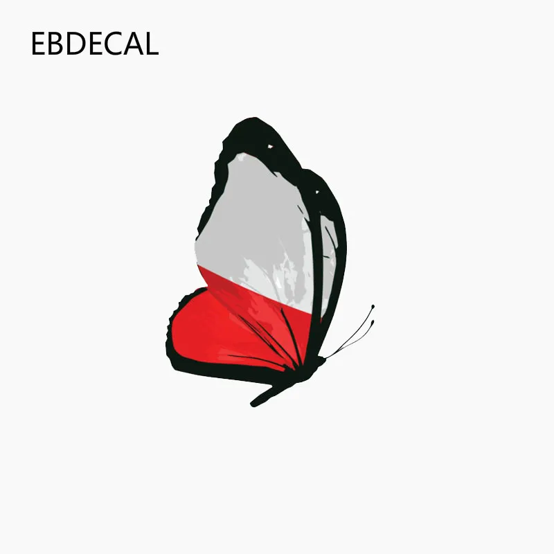 

EBdecal Poland Flag Butterfly Lnterest Car For Auto Car/Bumper/Window/Wall Decal Sticker Decals DIY Decor CT10328