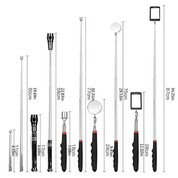

5pcs set Car Repair Mini Real Stick Neodymium Imanes LED Pick Up Tool Telescopic Magnetic Magnet Tool