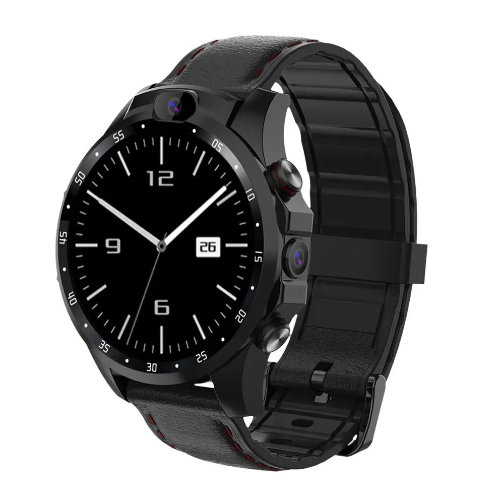 Черный KINYO Смарт часы 4G 32GB gps SIM часы MTK6739 SmartWatch, поддерживает gps Sim карты часы мужские pk swatch montre Смарт часы es - Цвет: Черный