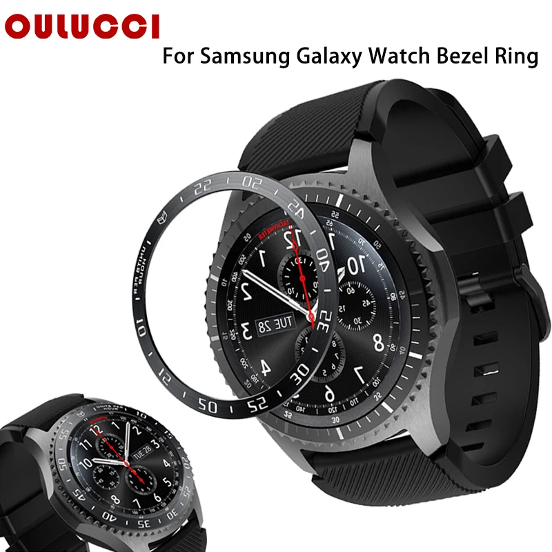 OULUCCI 20mm 22mm Metal outer edge Cover for samsung Gear S3 Frontier/Classic watch Accessories Bezel Ring galaxy 46mm | Электроника
