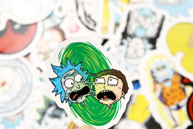 50 шт./упак. мультфильм Рик и Морти наклейки Водонепроницаемый наклейки скейтборд для мобильных устройств на Чемодан наклейки Детская награда Классические игрушки