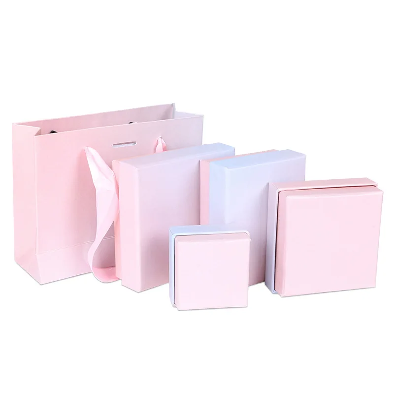 

12pcs Paper Jewelry Box 5cmx5cm Gradient Box Jewellery Gift Packaging Case Display for Ring Earring Pendant Christmas Present