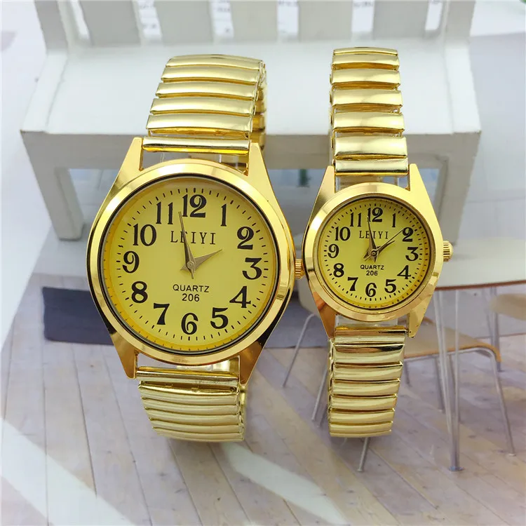 

Classic Style Large with Numbers Elastic Band LOTORY Quartz Watch Elastic Band Men And Women Couple Watch Hot Selling