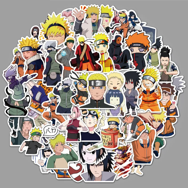50PCS Cartoon Anime-NARUTO Waterproof Kids Adult Stickers Skateboard Suitcase Guitar Graffiti DIY Children Classic Toys | Игрушки и