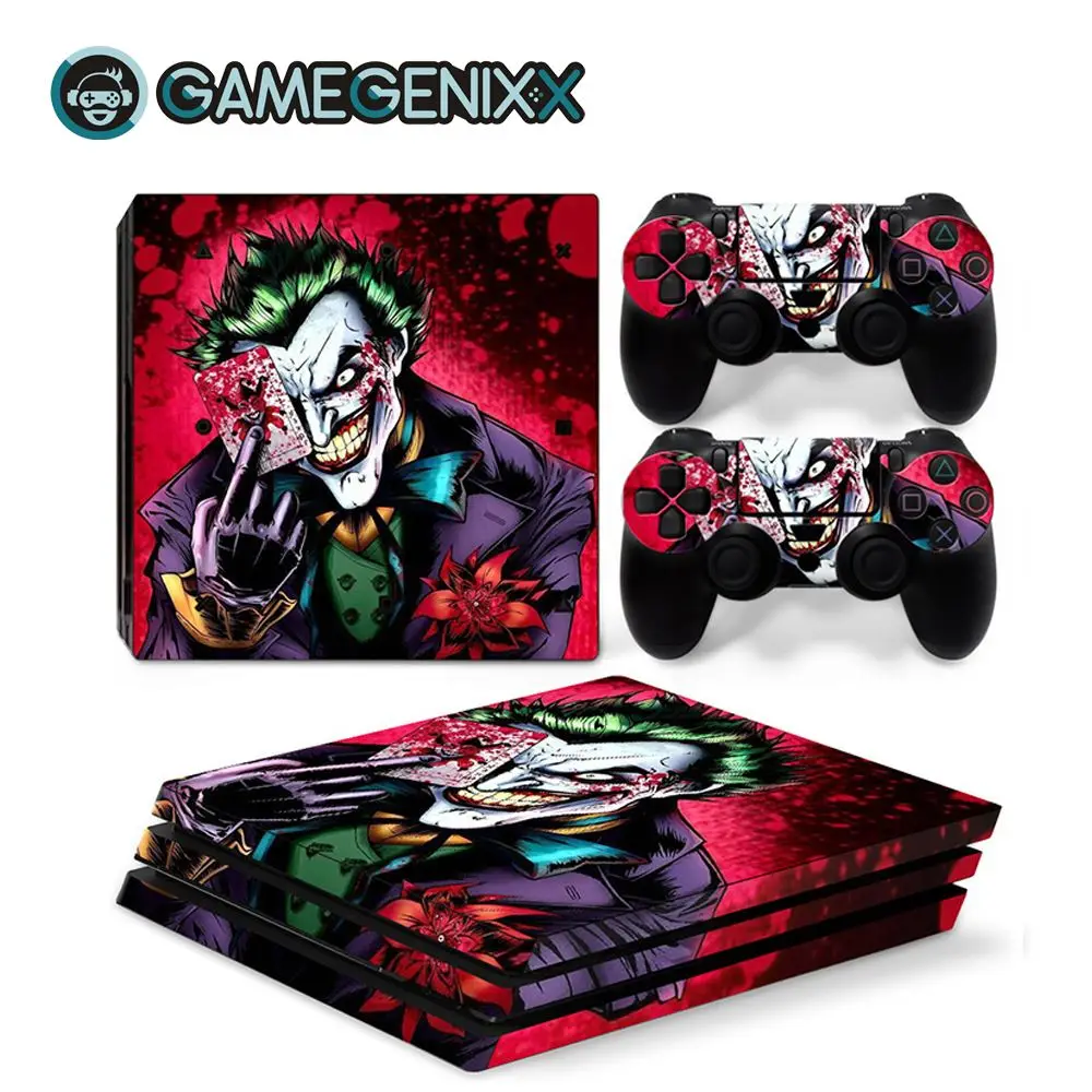 The Joker GAMEGENIXX Кожа Наклейка Съемный чехол ПВХ винил для PS4 Pro консоли и 2 контроллеров-Джокер - Цвет: The Joker