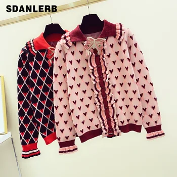 

Autumn and Winter Butterfly Knot Sweater Knitted Cardigan Coat Ladies Temperament Sweater Jumper Sweaters Ladies