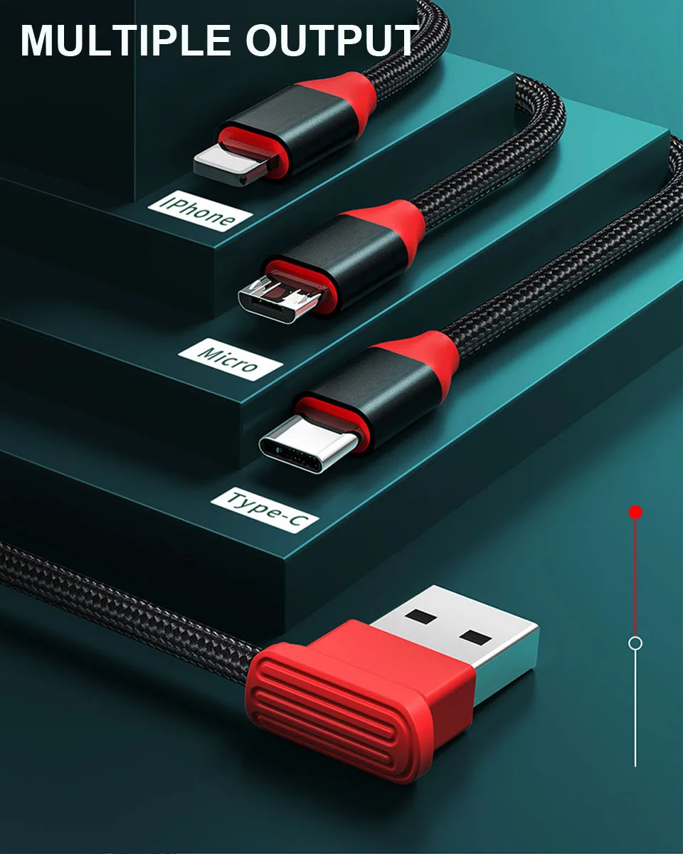 3 in 1 USB Cable Type C Micro Fast Charging