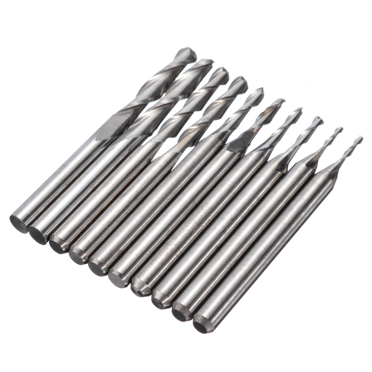 Set of 5 3.175 x 1.5 x 6mm Two Flute Carbide Ball Nose End Mills CNC Router Bit