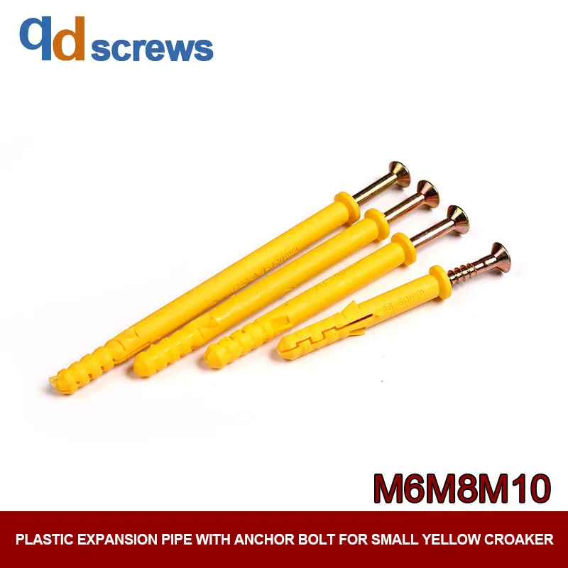 M6M8M10 plastic expansion pipe with screws rubber plugs with self-tapping screws 