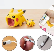 Аниме Покемон Пикачу Косплей кабель протектор Eevee Прекрасный usb кабель для зарядки Bite Take A Bite кабель Pikachu Chompers Prop подарок