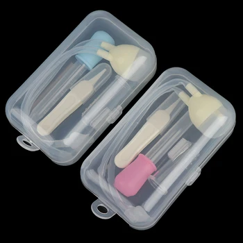

4pcs/set Newborn Baby Safety Nose Cleaner Infants Medicine Dropper Accessories Baby Care Kids Vacuum Suction Nasal Aspirator Set