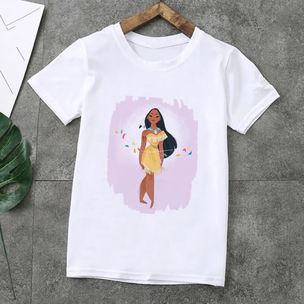 Pocahontas Camiseta con de princesa para mujer, ropa Harajuku Y2k, playera básica de Disney para verano, camisetas blancas de dibujos animados Tumblr|Camisetas| - AliExpress