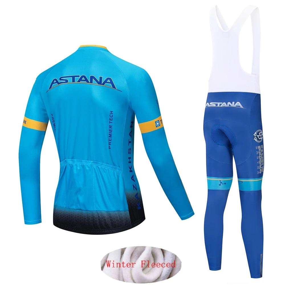 Астана, Майо, Ropa Ciclismo Invierno, зимняя велосипедная Джерси, термальный флис, длинный рукав, комплект одежды для велоспорта, одежда для горного велосипеда