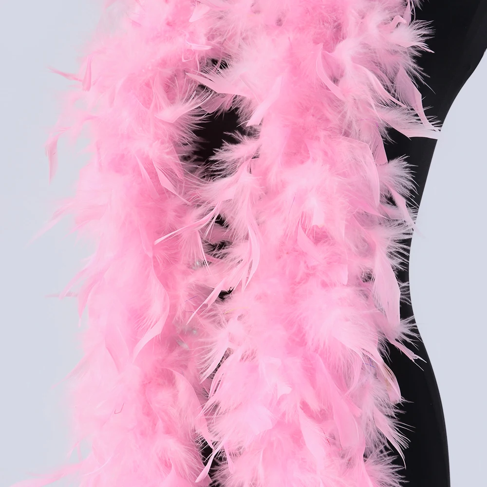 pink WCFeatherS 60 грамм красный индейка Перья Марабу Боа отделкой шарфом перья для одежды с Поясом Вечерние декоративная шаль - Цвет: pink
