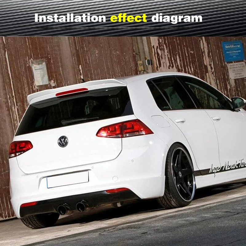 Model R20 Real Carbon Fiber Car Center Double-outlet Diffuser Impact Bar for Volkswagen Golf 7MK 7 Standard Edition