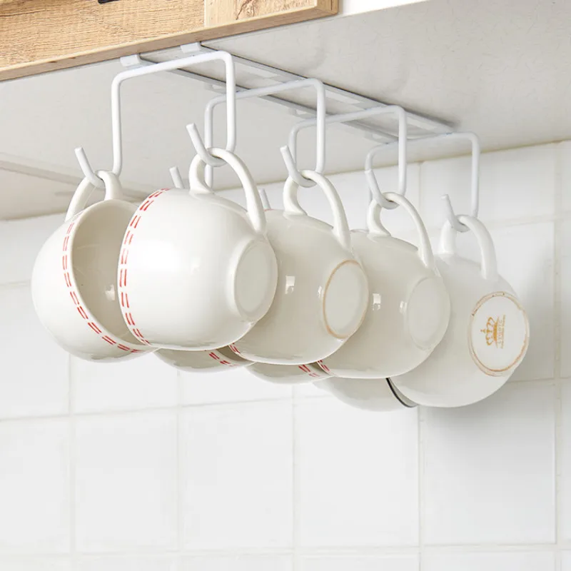 Kitchen Cup Rack Hanging Multi-function Kitchen Racks Nail-free Goblet Cups Wine Racks Home  Cup Storage Rack Cup Holder Wy07452