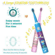 1 шт акустическая волна электрическая USB зарядка зубная щетка отбеливание зубов зубная гигиена для детей ребенок Сменная головка щетки