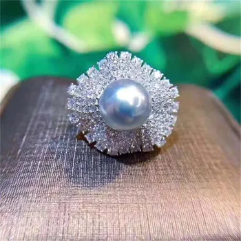 

Classic Sterling Silver 925 Adjustable Ring Accessories Women Wedding Pearl Simple Silver Zircon Ring Jewelry
