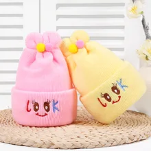 Детская забавная шапка с кроличьими ушками для младенцев, осенне-зимняя теплая шапка для новорожденных, Хлопковые вязаные шапочки, аксессуары, шапка