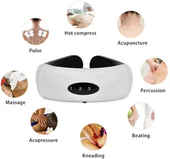 

Electric Neck Massager & Pulse Back 6 Modes Power Control Far Infrared Heating Pain Relief Tool Health Care Relaxation Machine