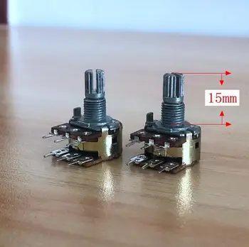 

5pcs/lot VOLUME switch type 148 for volume potentiometer dual B500K with step shaft length 15MM