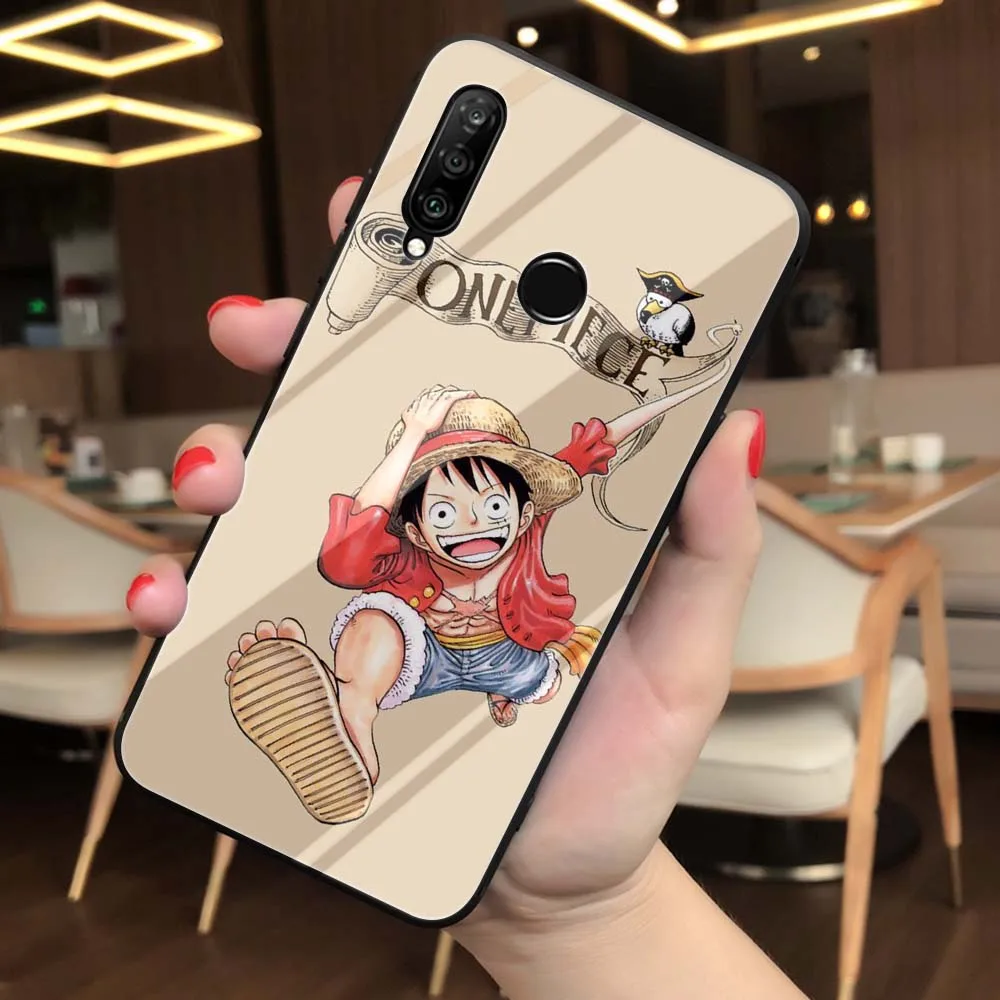 TG8 ONE PIECE Monkey D Luffy закаленное стекло мягкий чехол для Huawei Honor 8x9 mate 20 P10 P20 P30 Lite Pro P Smart Cover - Цвет: TG8