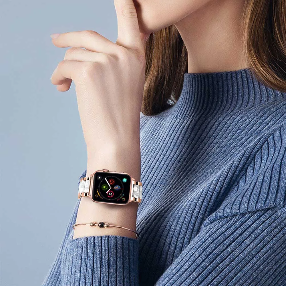 Ремешок из полимера и нержавеющей стали для Apple Watch iWatch SE 6 5 4 3 2 1 44/40/42/38 мм|Ремешки