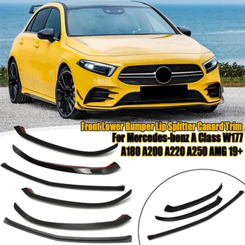 

Pair Front Lower Bumper Lip Splitter Canard Trim For Mercedes-benz A Class W177 A180 A200 A220 A250 for AMG 2019 2020 2021 2022+