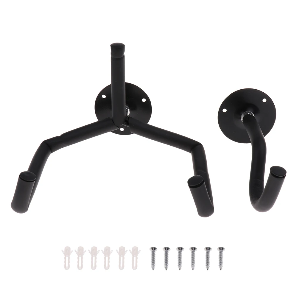 2 Pcs Guitar Holder Hooks Stands Hangers Wall Mount Display with Screws Fits All Size Guitars Bass Mandolin Banjo Ukulele