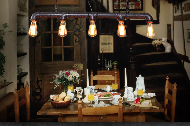 Лофт Винтаж edison Открытый Подвесные Светильники персонализированные бар Освещение промышленных Винтаж водопровод подвесной светильник