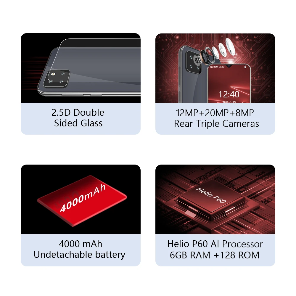 Cubot X20 Pro 6 ГБ + 128 Смартфон Sony AI Тройная камера 12MP+20MP+8MP 3 &quotFHD 2340*1080P экран капли воды