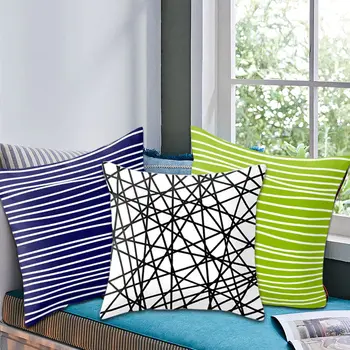

Striped Print Throw Pillowcase Sofa Cushion Pillow Cover Home Decor Gift 45x45cm J2Y