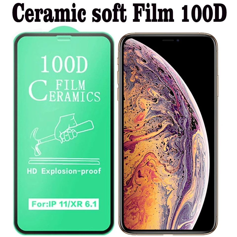 100Pcs/Lot Soft Ceramics Protection Film For IPhone 12 Pro Max 11 Pro XS Max X XR 6 7 8 Plus Screen Protector Tempered Glass