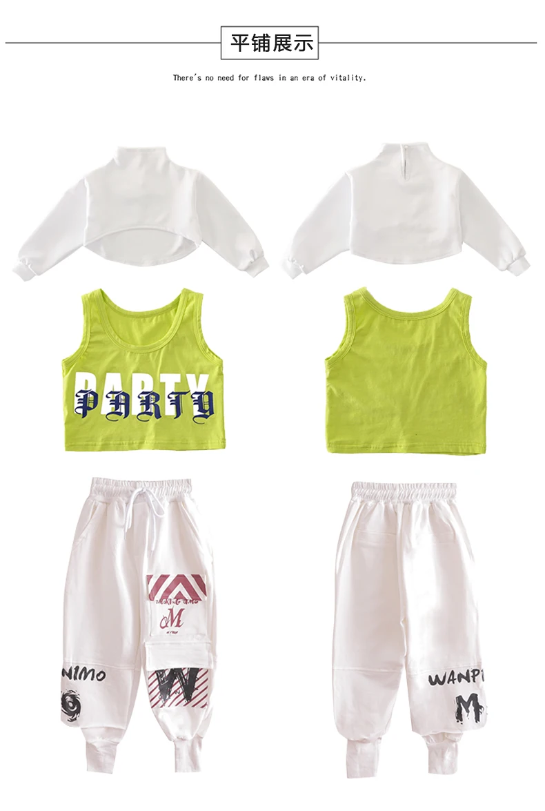 New Arrival 2019 Hip Hop 3 Pcs Sets Cotton Teenage Girls Street Dance Clothing Crop Tops Pants Vest Jazz Streetwear Sports Suits (14)
