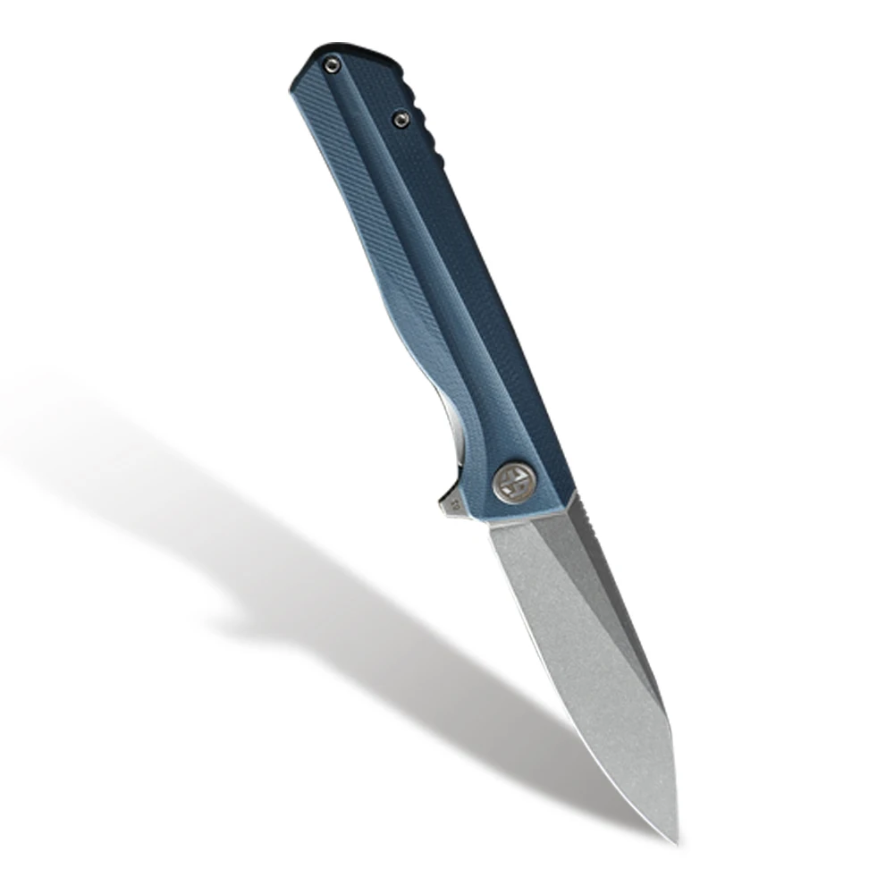 blue Stone wash Petrified fish new folding knife G10 handle D2 bearing tactical Pocket knives outdoor self-defense hunting cutter EDC tools - Цвет: blue Stone wash