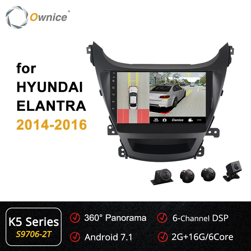 Ownice k3 k5 k6 Android 9,0 Восьмиядерный автомобильный dvd-плеер для hyundai ELANTRA 2011 2012 2013 gps Navi 4G DSP SPDIF - Цвет: S9706-2 K5