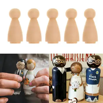

10Pcs Blank Wooden Peg Doll Crafts DIY Hand Painting Graffiti Kids Toy Decor New