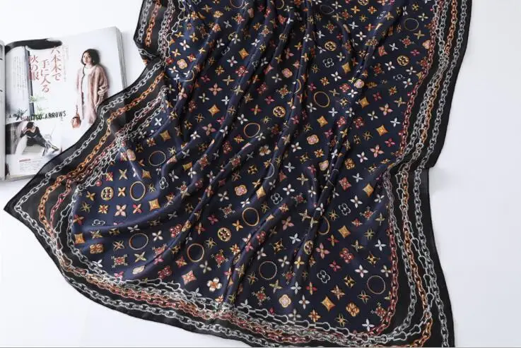 Брендовый шелковый шарф, женские летние длинные шифоновые роскошные шарфы, кружевные платки для женщин, хиджаб, женские шарфы, шаль, echarpe hiver 180