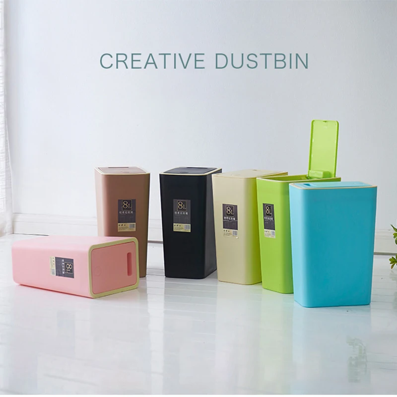 

8l Large Capacity Bathroom Trash Can Kitchen Trash Bin Home Office Sundries Storage Bucket Dust Bin Bath Garbage Bin
