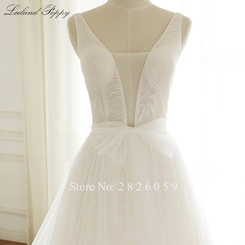Vestido de Noiva женские блестящие А-образные кружевные свадебные платья с v-образным вырезом без рукавов длиной до пола Свадебные платья с часовым шлейфом