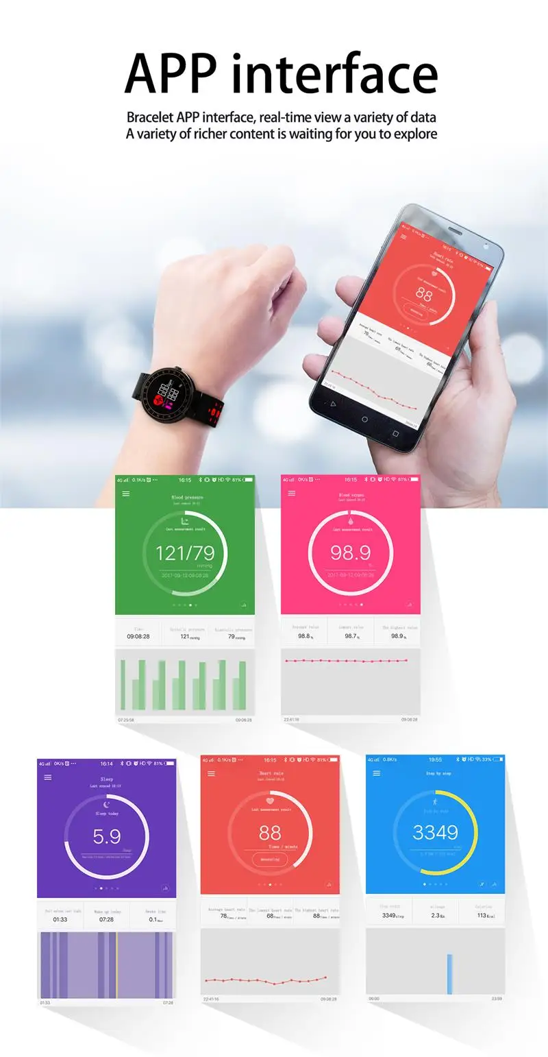 Smart Band Bracelet L8 Fitness Tracker Multi-sport mode Color Screen IP68 Waterproof Blood Wristband for Android IOS Smart Watch (14)